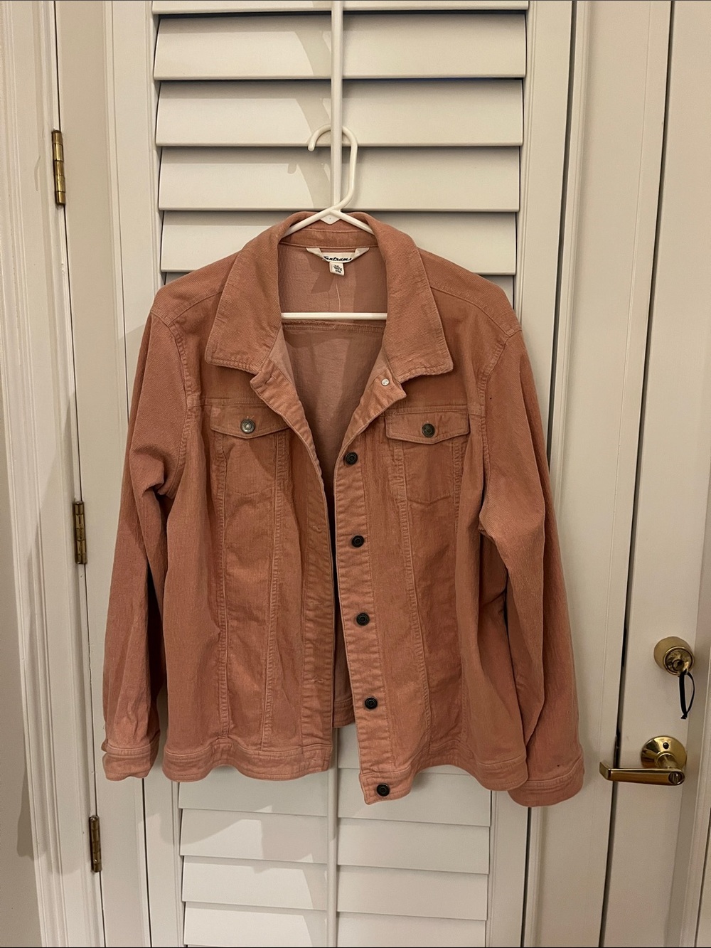 Pink Rosewood Button-Front Corduroy Jacket XXL